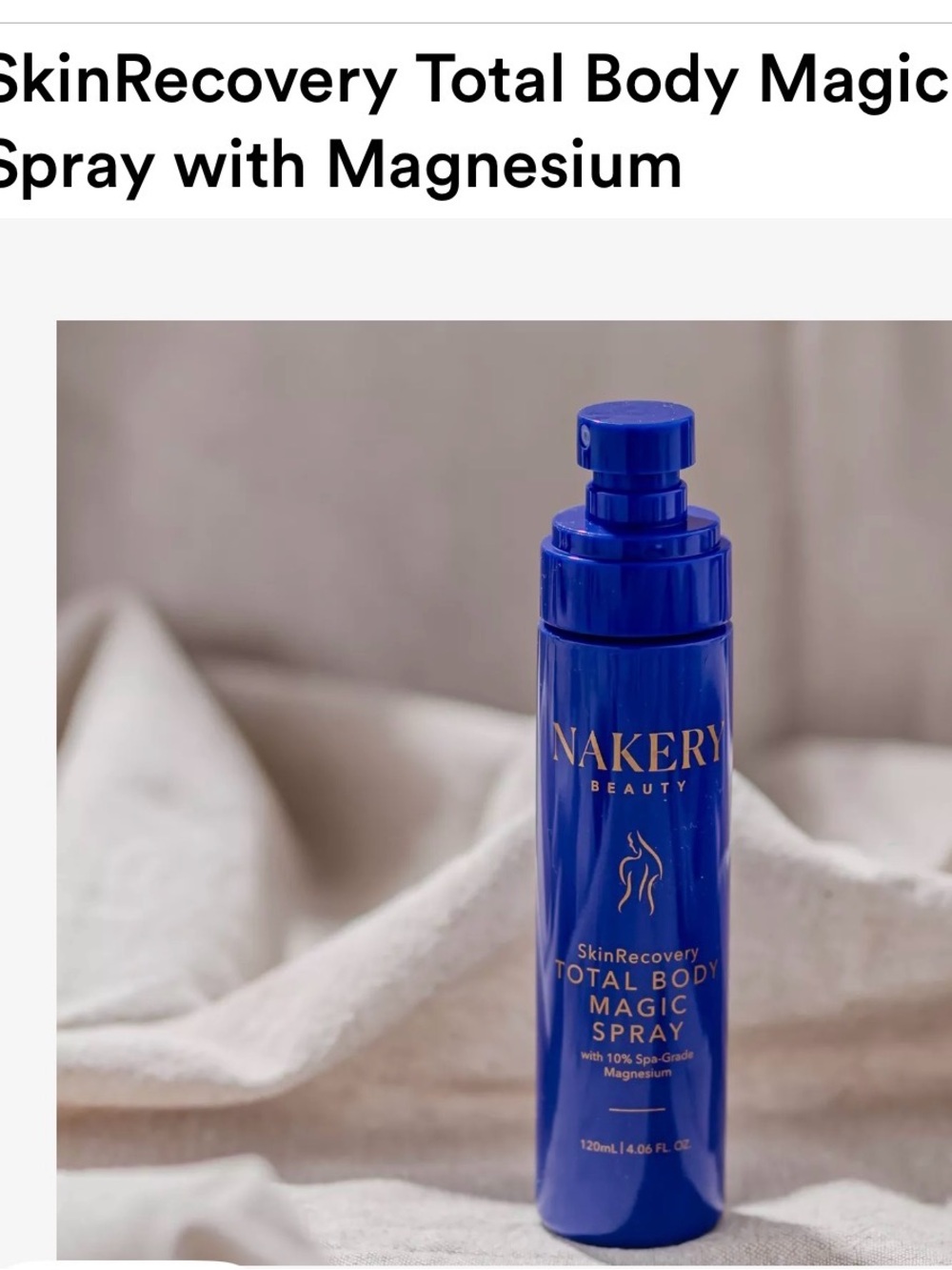 NEW sealed, Nakery Beauty SkinRecovery Total Body Magic Spray